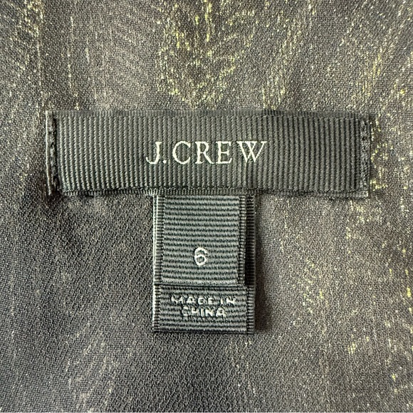 J Crew Women’s Cate Silk Metallic Paisley Gold‎ Tank Top Size 6 - Picture 6 of 7